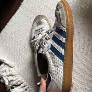 Adidas White and Navy Sneakers